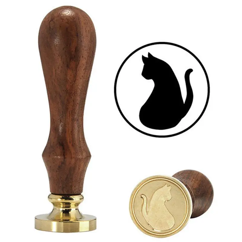 Новинка Медная головка деревянная ручка цветок воск печать штамп пригласите