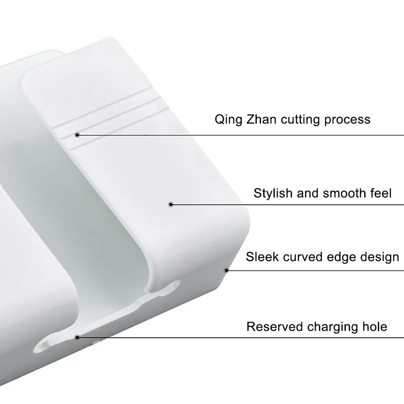 wall phone holder remote control mobile phone plug holder charging stand punch free paste home mounted organizer storage box new free global shipping