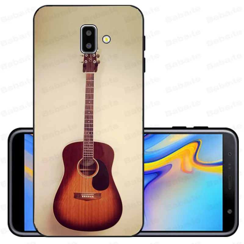 Чехол для телефона из ТПУ с изображением гитары музыкальных инструментов черный