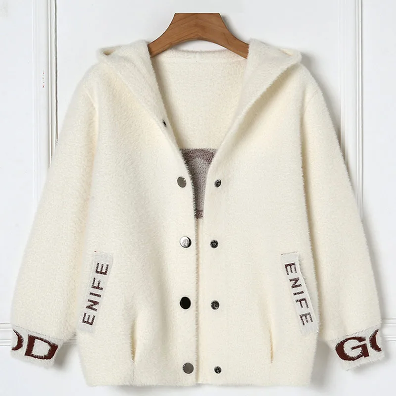 Норковый мех осенне-зимний свитер пальто новинка 2019 женский свободный бархатный