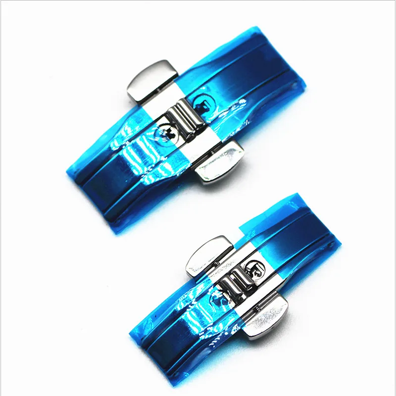 Wholesale 10PCS/Lot 15MM 17MM 18MM 19MM 21 23 25 27MM Stainless Steel Double Push Button Butterfly Clasp Buckle Watch Buckle New