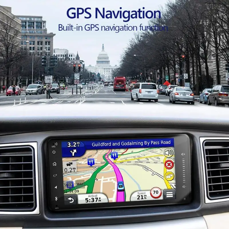 ALLOYSEED 7 дюймов 2 DIN Android 8,1 автомобильный стерео Bluetooth gps Navi USB MP5 плеер FM радио Поддержка емкостный мультисенсорный экран