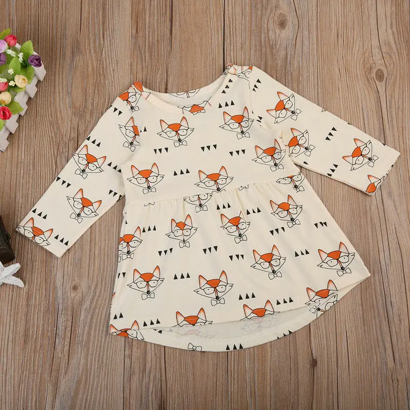 Платье для девочек Pudcoco милое хлопковое платье принцессы с длинными рукавами и