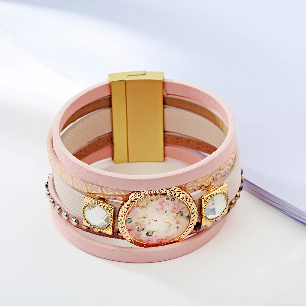 Pulseras, Модный женский браслет из искусственной кожи, магнитные браслеты и браслеты для женщин и мужчин, ювелирное изделие, очаровательный браслет Pulseira masculina