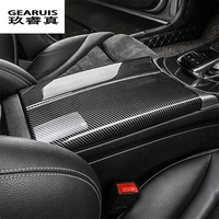 car styling carbon fiber stowing tidying armrest box protect stickers covers for mercedes benz e class w213 interior accessories