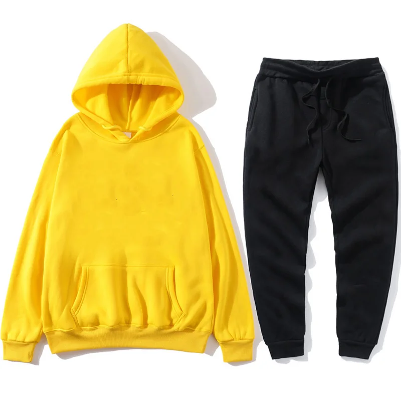 

2 Pieces Sets Tracksuit Men Hooded Sweatshirt+pants Pullover Hoodie Sportwear Suit Ropa Hombre Casual Men Clothes Size S-3XL