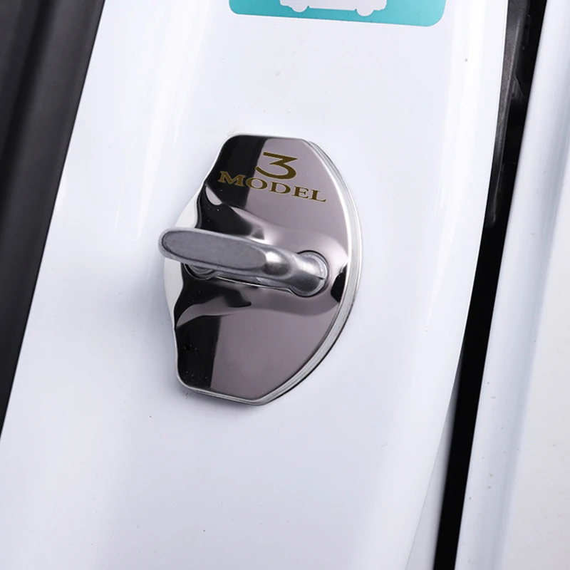 

LQY 4pcs For Tesla model 3 model X car door lock protective cover high quality Auto Accessories