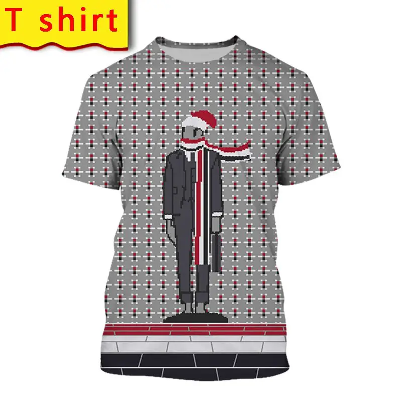 

satan ugly christmas graphic t shirt 3d print streetwear men oversize fashion harajuku tee shirts summer clothing deer clothes