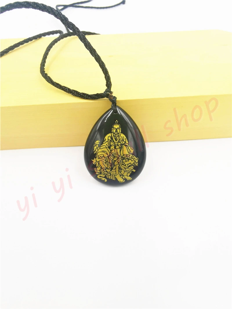 

Taoist articles, obsidian, Taiyi Jiuku Tianzun pendant, golden light mantra picture pendant, Taoist jewelry