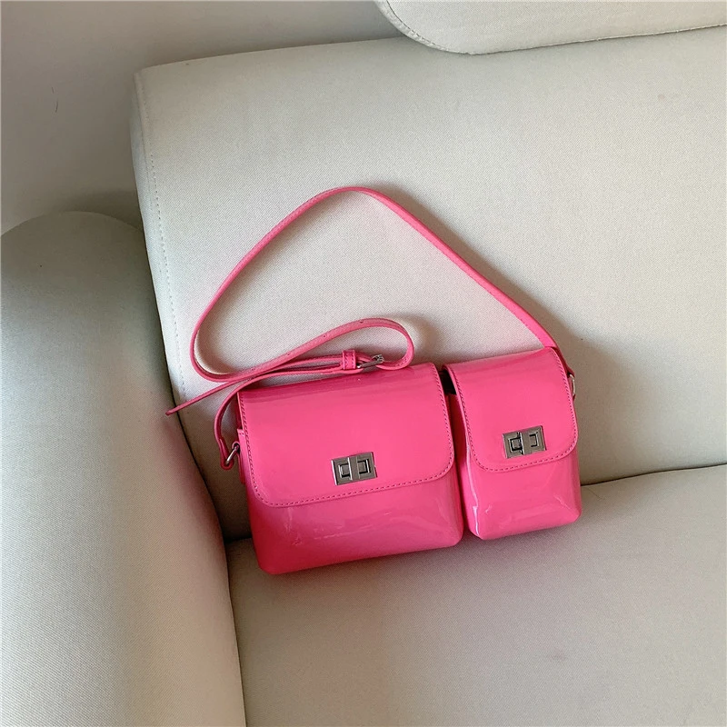 

2020 new fashion ultra fire armpit bag women patent leather shoulder bag versatile handbag women's leather bag with texture