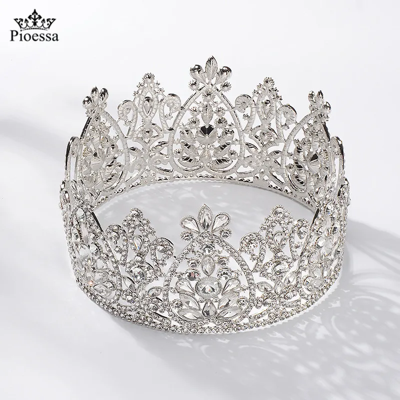 

Pioessa 2021 Новый Bling свадебная корона диадема тиара с цирконием, обувь с украшением в виде кристаллов элегантные женские диадемы и короны для то...
