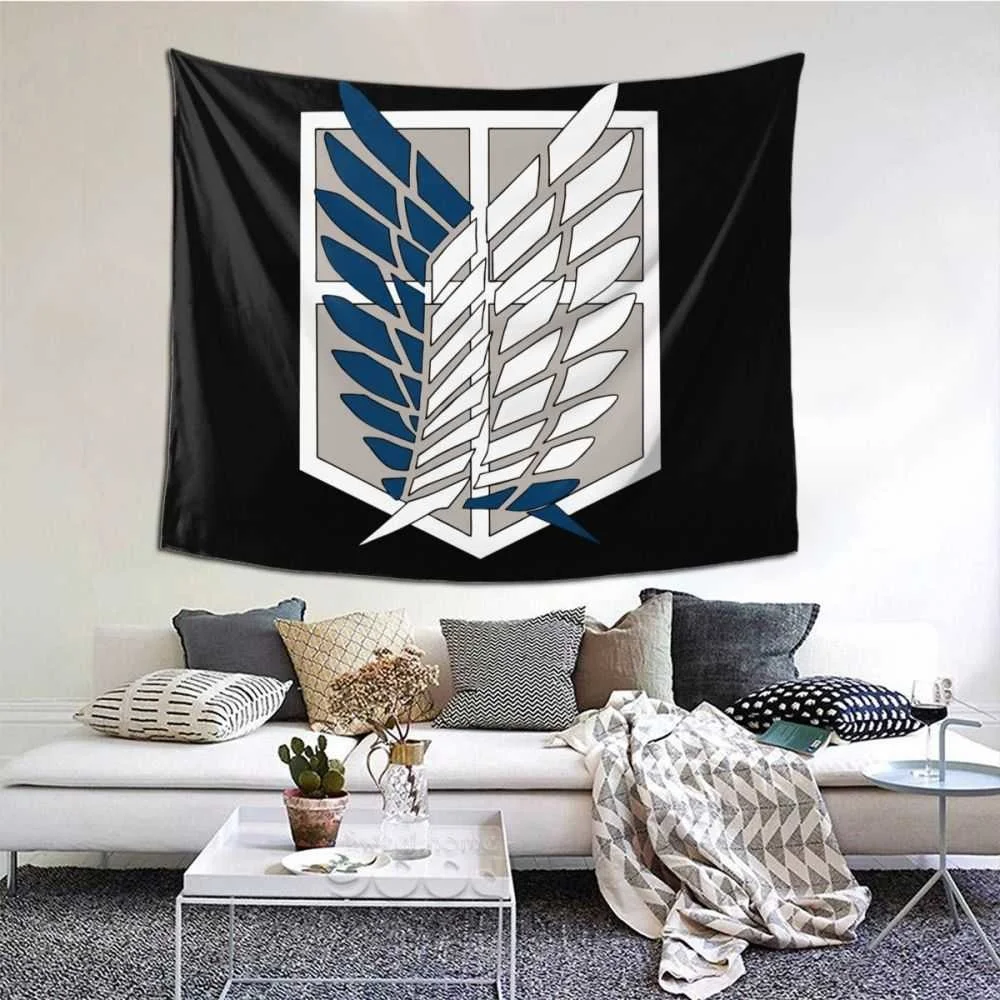 

Wings Of Freedom AoT Attack On Titan Tapestry Room Decor Eren Anime Boho Decor Wall Cloth Home Decor Tapisserie Hogar