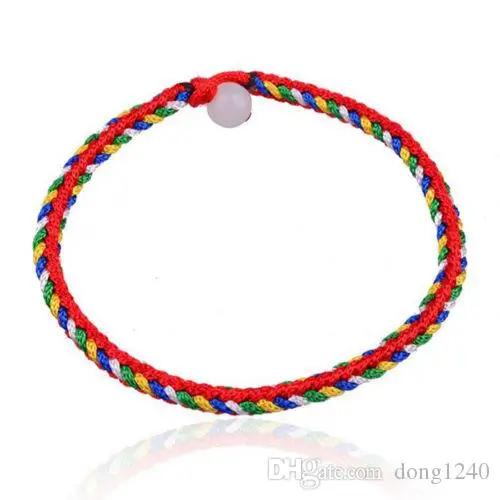 Тибетский Тибет Diy буддизм цвета Ваджра Веревка плетение браслет-амулет оптовая