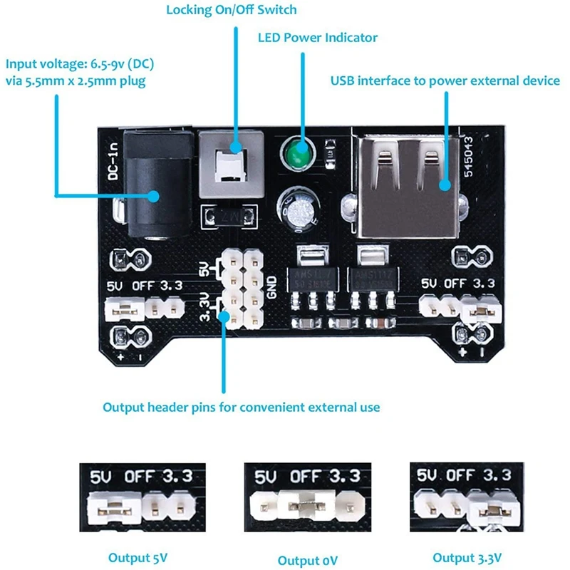 

Electronics Fun Kit W/Power Supply Module, Jumper Wire, Precision Potentiometer,830 Breadboard for Arduino, Raspberry Pi