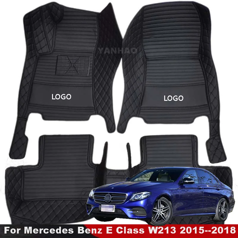 

Пользовательские автомобильные коврики для Mercedes Benz E Class W213 2015 2016 2017 2018 Седан 4 двери, водонепроницаемые коврики для пола автомобиля