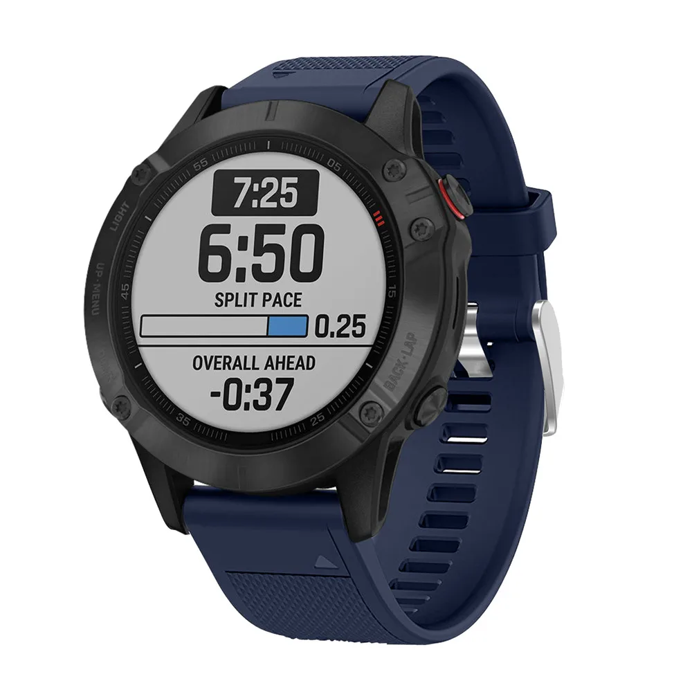 Темно-синий 26 мм силиконовый ремешок для часов Ремешок для Garmin Fenix 6X6 6S Pro 5X5 5S Plus 3 3HR часы браслет легко подходят быстрый выпуск 20 22 мм - Цвет: Темно-синий