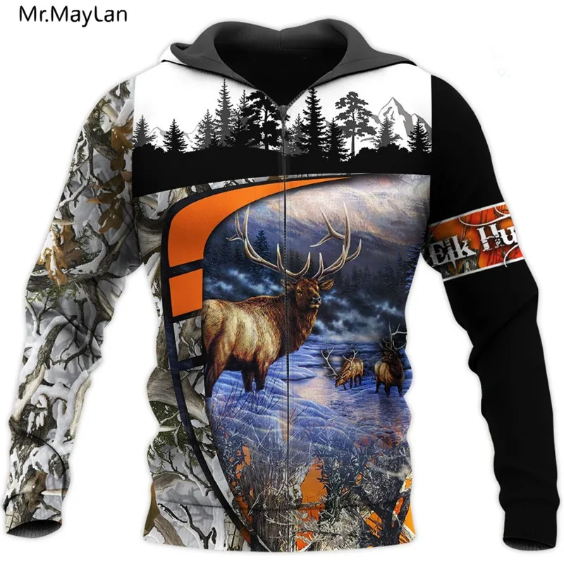 

New Moose Hunting Camo 3D Print Hoodies Men/Women Harajuku Hoodie Sweatshirt Unisex Casual Streetwear Pullover sudadera hombre