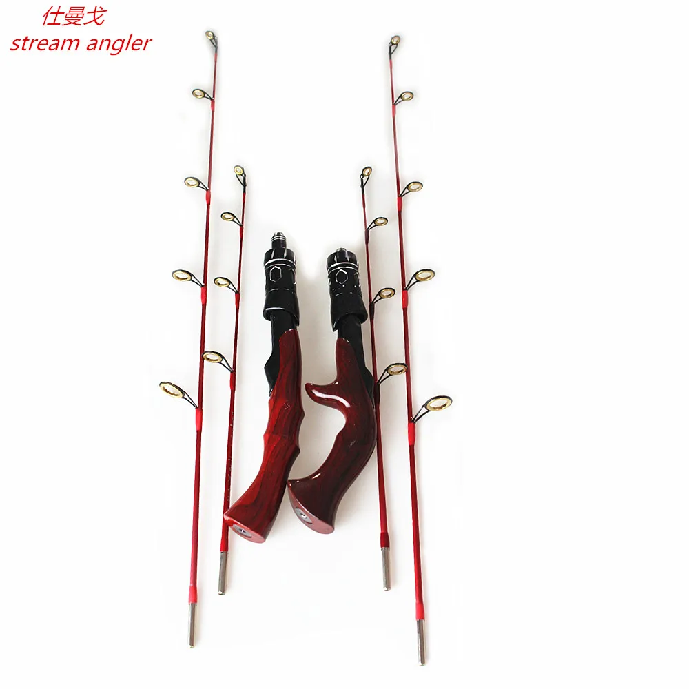 

Hand-made handle ice fishing rod board fishing red color 2 size solid tips with reels free shipping