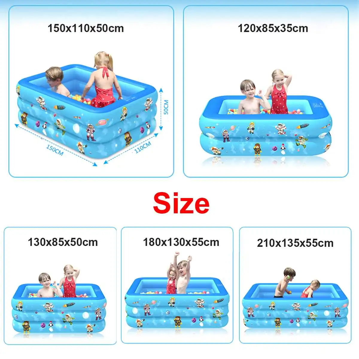 

120-180cm Inflatable Swimming Pool Baby Home Use Paddling Pool Children Bathing Tub Outdoor Summer Swimming Pool For Kids