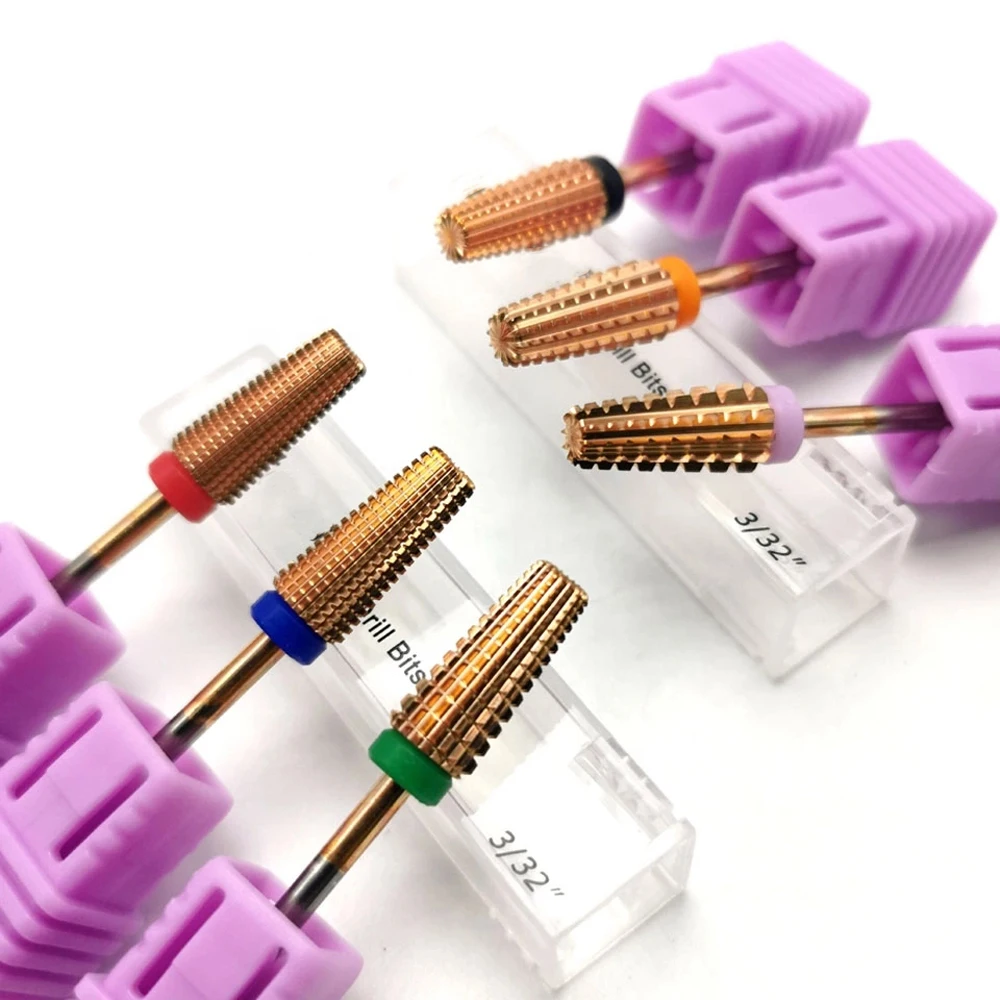 6 типов сверла из карбида вольфрама розового золота для ногтей фреза