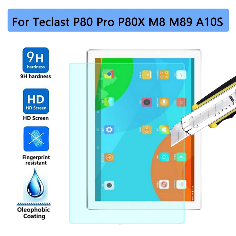 

2pcs Screen Protector For Teclast P80 Pro P80X M8 M89 A10S P20HD P10S P10SE P10 SE P20 HD Tablet Protective Film Tempered Glass