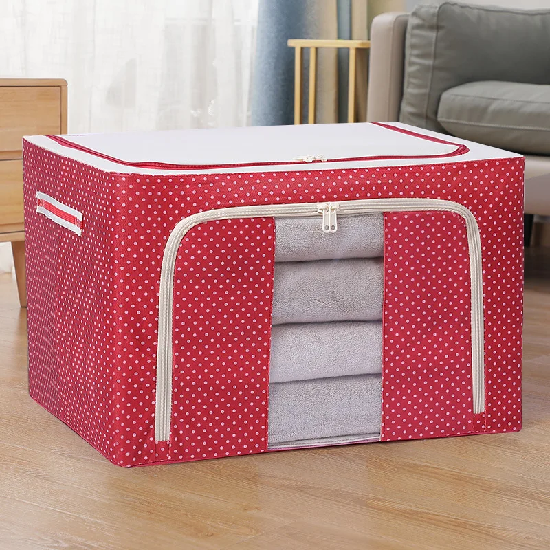 

Storage box Oxford cloth waterproof steel frame foldable clothes quilt household bedroom clothing arrangement storage box