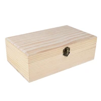 unfinished wood box with lid and clasp 15ml oils perfume storage case 18 slots
