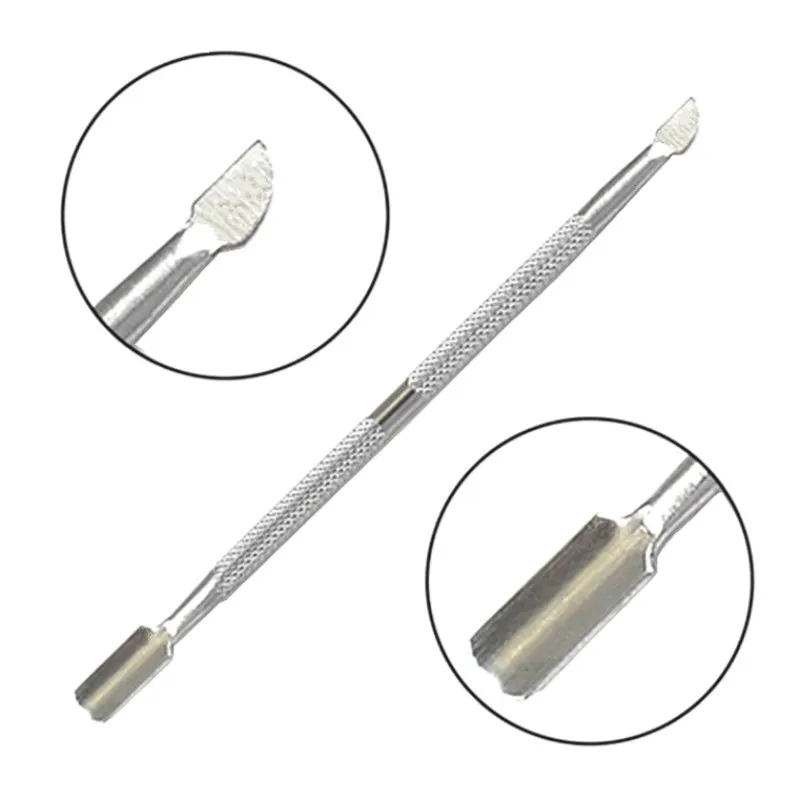 1 шт. нержавеющая сталь для дизайна ногтей двухсторонняя кутикула удаления
