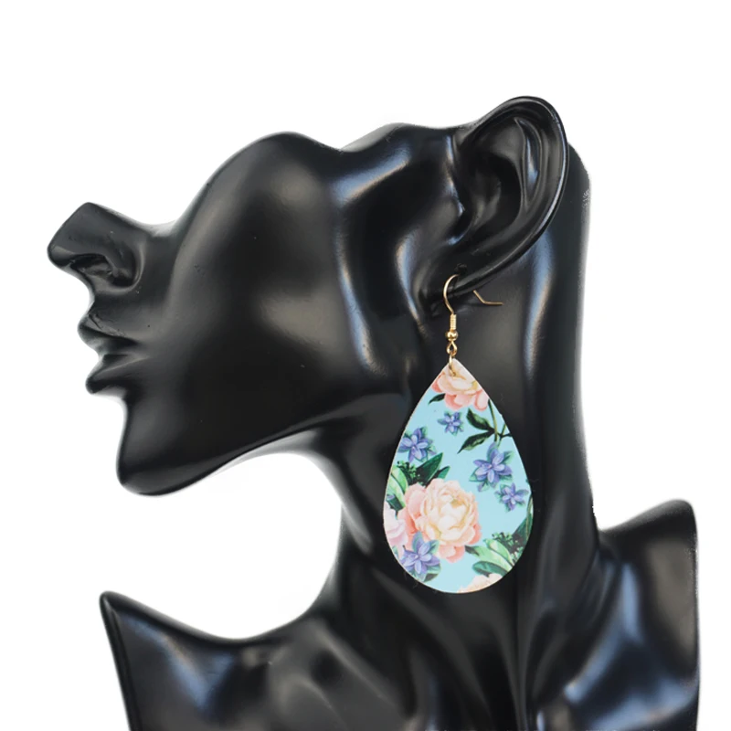M &amp G модные серьги из искусственной кожи с цветком для женщин эффектные