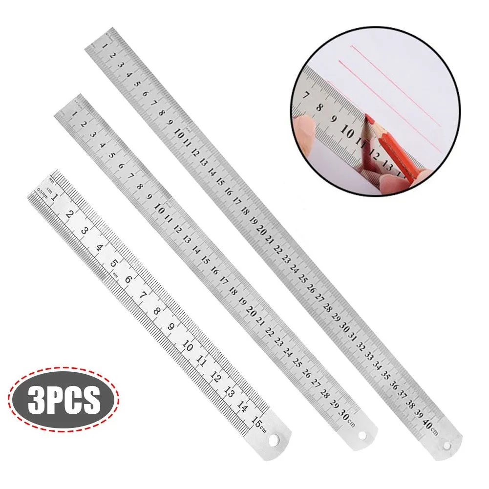 

15+30+40cm Ruler Double-side Durable High Quality Marking Metric Rulers