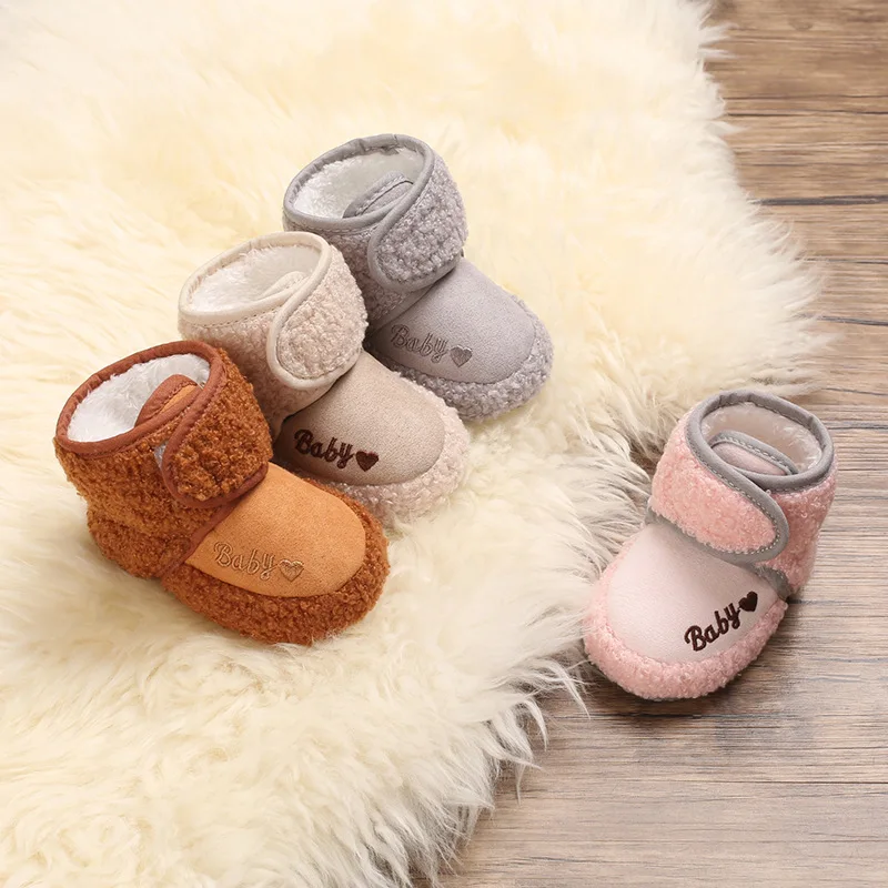 

Newborn Baby Shoes Boys Girls Toddler Sneakers Soft Bottom Infant Flats Warm Snow Boots