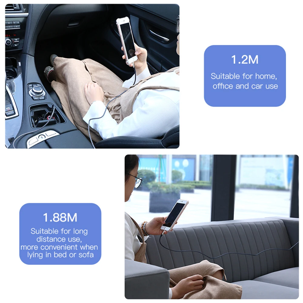 Usb-кабель для зарядки iPhone 6 6s 7 8 Xr X Xs Max светодиодный шнур быстрой данных 2.4A Apple IOS 9 10