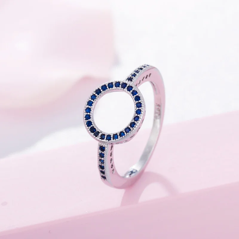 Новинка 2019 Простой браслет QooLady с темно синим кубическим цирконием модный бренд