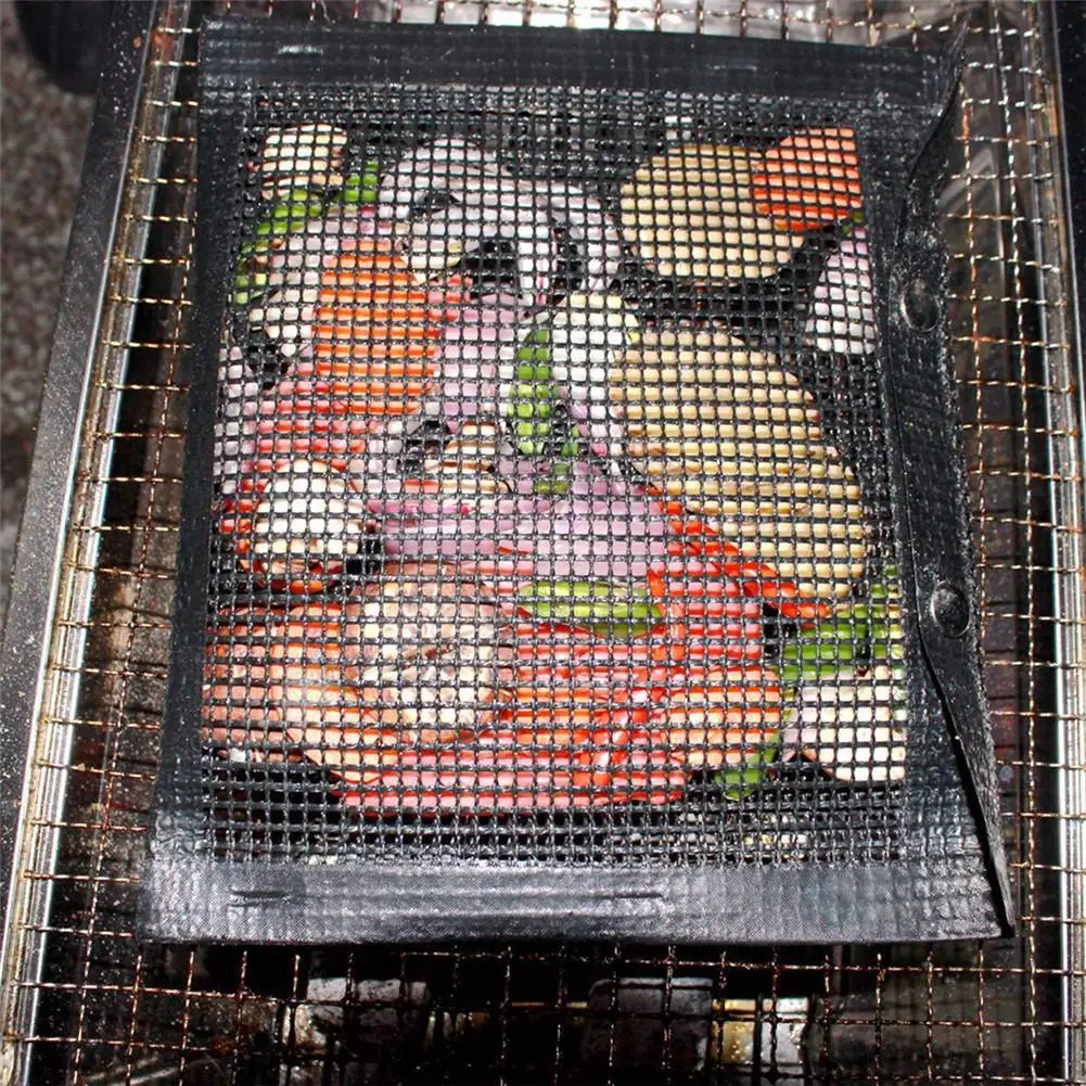 non stick grilling mesh bag reusable bbq net bake bag high temperature resistant barbecue bag for electric gas charcoal grill free global shipping
