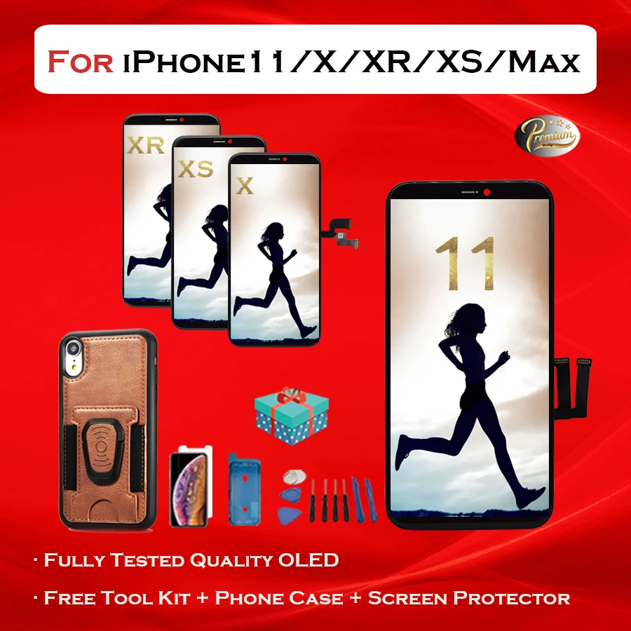 ЖК-дисплей для iPhone X 11 XR XS MAX сменный OLED-дисплей с 3D сенсорным экраном True Tone без