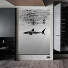 Китовая акула настенный художественный холст печати плакатов Черный и белый картина в стиле Арт Деко Гостиная Спальня исследование китайской живописи для домашнего украшения