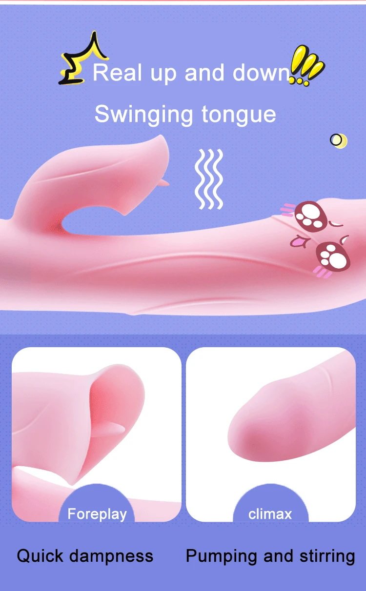 Фаллоимитатор для точки G Вибратор Кролик женщин двойная вибрация силиконовый