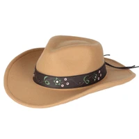 wholesale men and women autumn and winter panama jazz felt hat western cowboy fedora hats