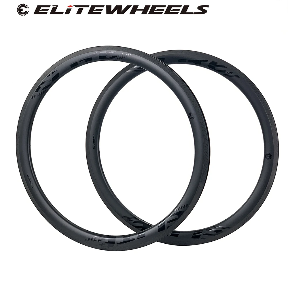 

ELITEWHEELS обод из углеродного волокна 700c дорожный велосипед UD матовая отделка лазерный тормозной поверхности клинчер трубчатые бескамерные для велосипедных колес