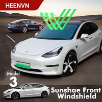 heenvn model3 car sun shades windshield for tesla model 3 2021 accessories sunshade shade visor front cover anti protected three