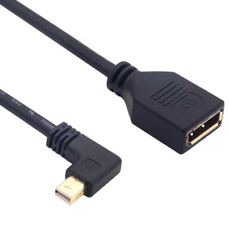 

Mini DisplayPort Thunderbolt Male 90 Degree Up & Down & Left & Right Angled to DisplayPort Female DP Mini DP Adapter Cable 0.3m