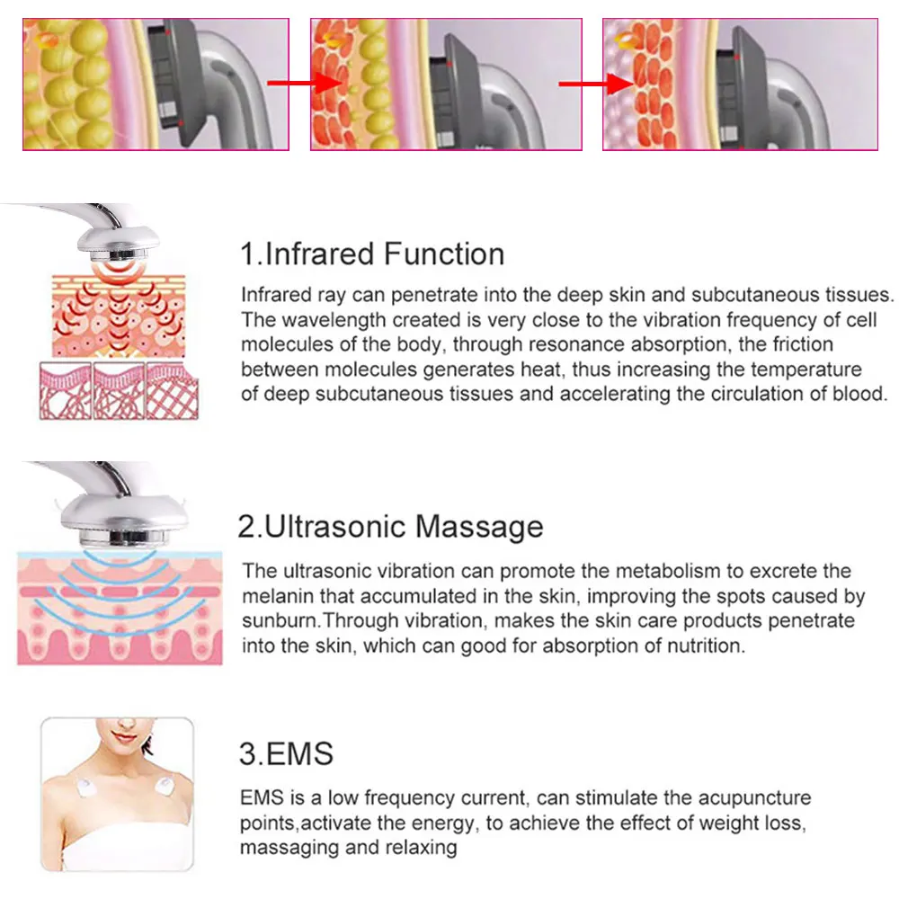 

6 in 1 Ultrasound Cavitation EMS Face Body Slimming Massager Fat Burner Machine Galvanic Infrared Ultrasonic Weight Loss Tools