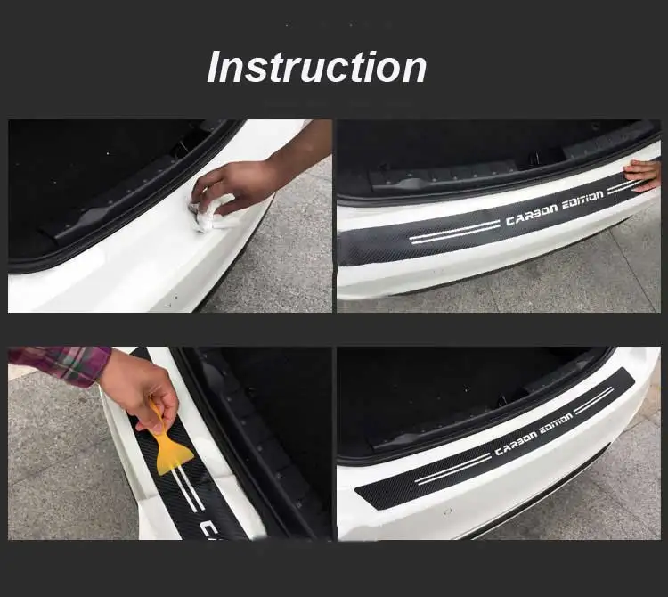 Mutips углеродного волокна заднего бампера протектор Стикеры Крышка Аксессуары