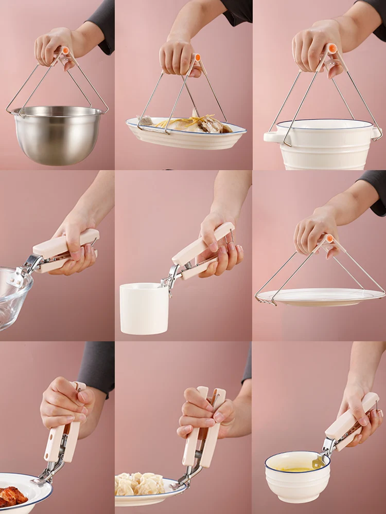 

kichen accessories utilidades domesticas criativ Dining Bar Gadgets Anti-scald clip, non-slip household tray remover Kit