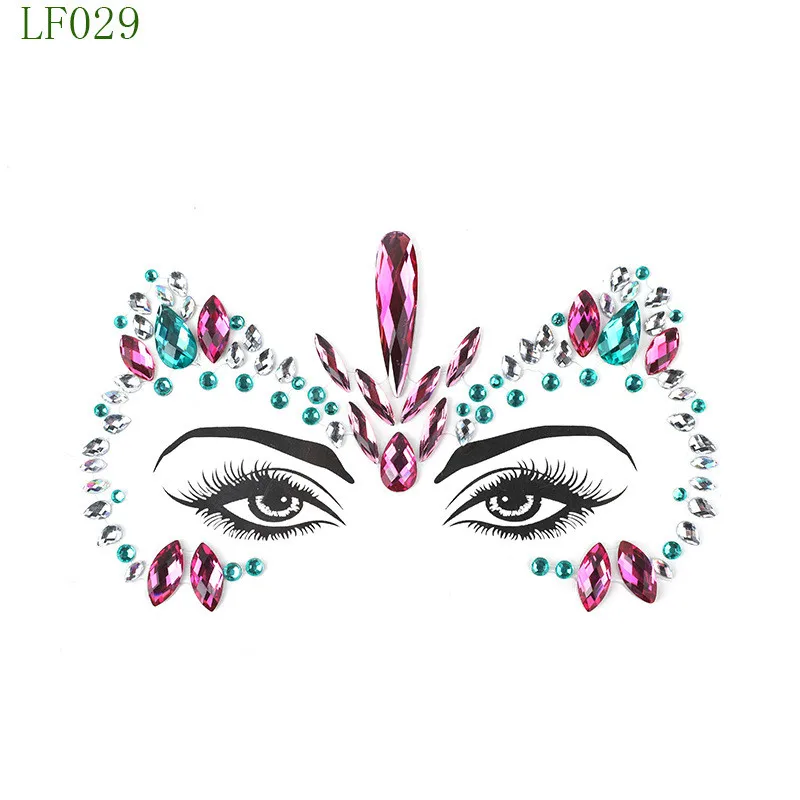 Акриловые стразы наклейки на лицо Женские Наклейки Хэллоуин Рождество день