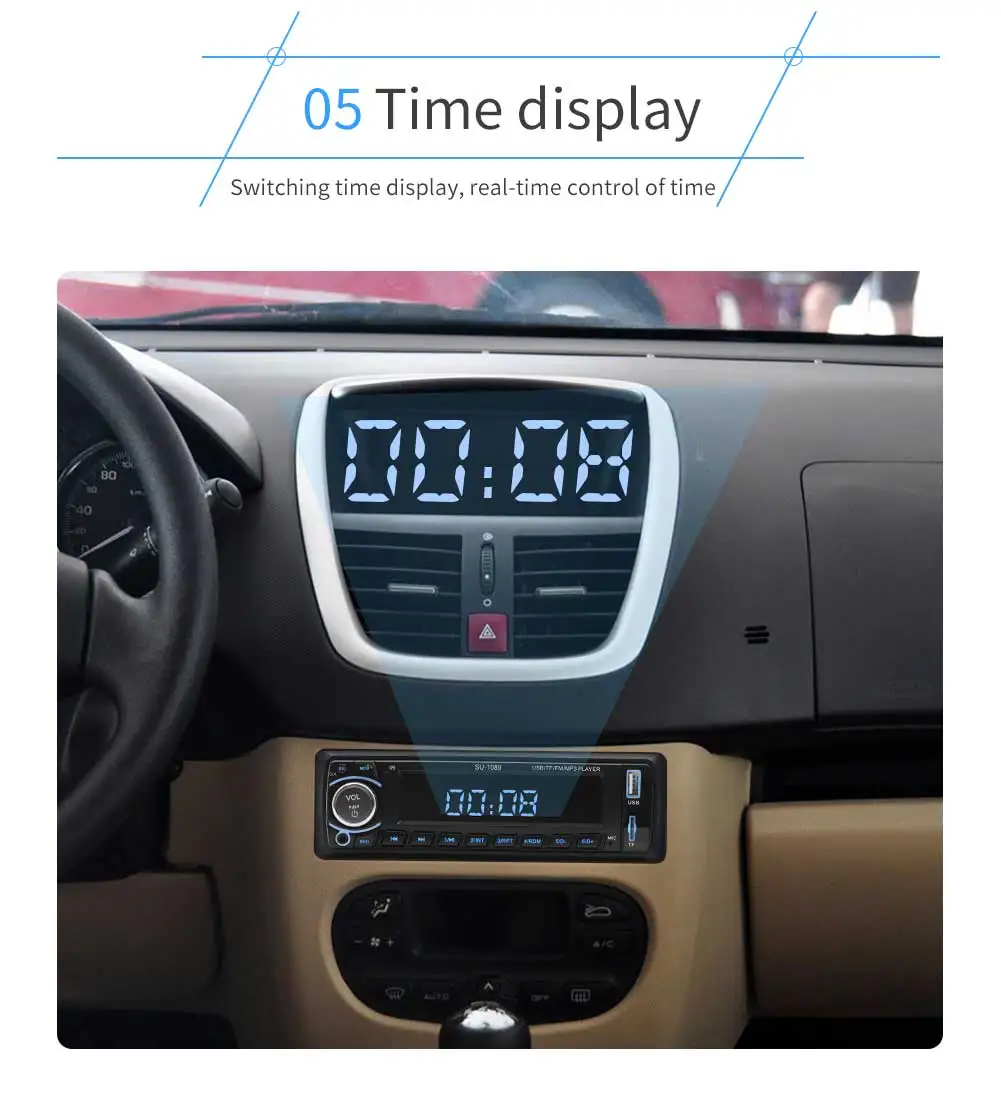 Bluetooth Автомобильная Радио стерео 1 DIN Съемная панель аудио Музыка MP3 плеер FM AUX в USB