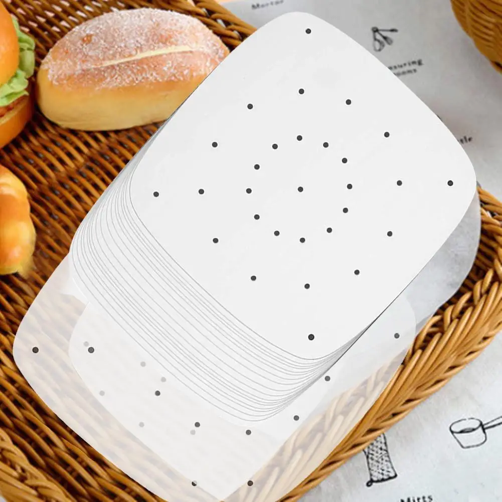 100 шт. 6 5/9 дюймов квадратная фритюрница пергаментная бумага s перфорированная