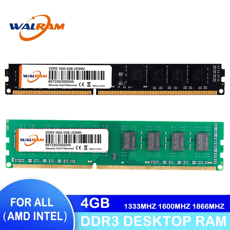 

WALRAM Ram Memory DDR3 4gb Memoria Module Computer Desktop 1333MHz 1600MHz 1866MHz 240pins ddr3 for desktop Intel and AMD