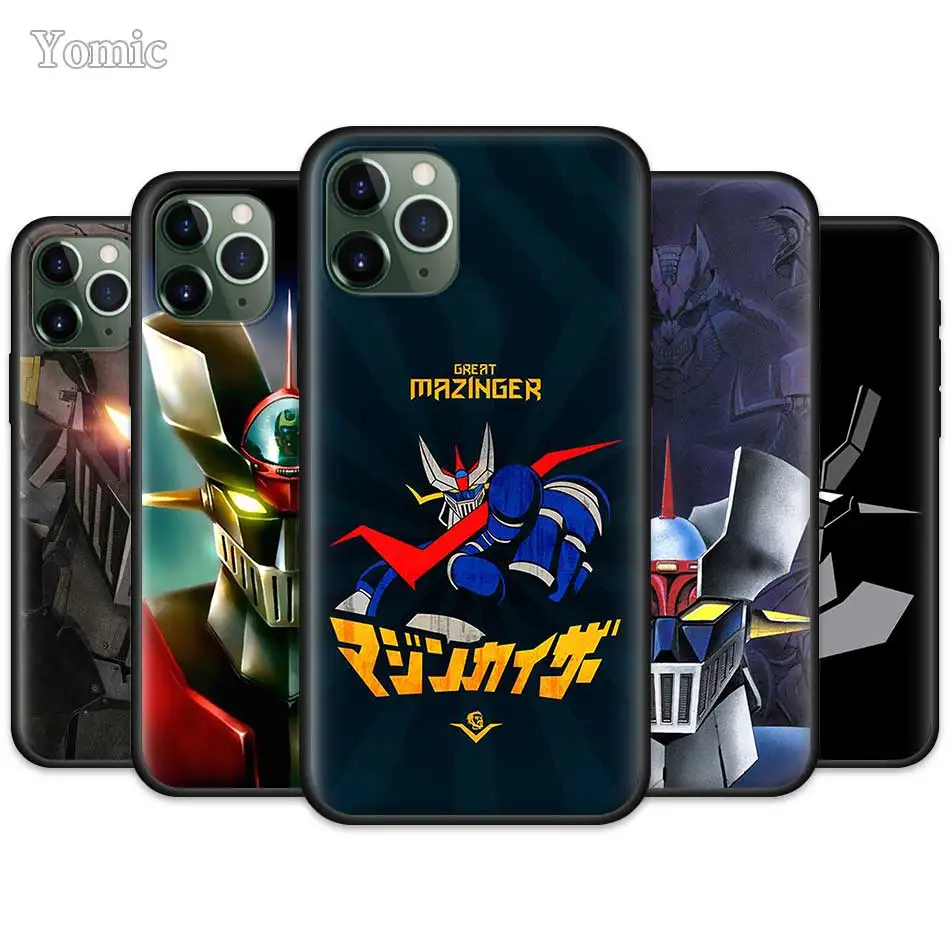 Мягкие чехлы Yomic Mazinger Z для Apple iPhone 11 12 Pro 8 XR X XS MAX 7 6 6S Plus черный силиконовый чехол
