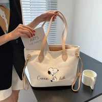 fashion ladies new 2021 cute cartoon snoopy large capacity handbag simple casual all match student one shoulder canvas bag